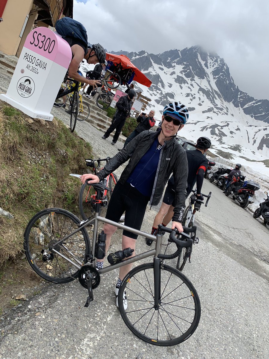 Thanks to all <a href="/Enigmabikes/">Enigma Bicycle Works</a> for my fantastic new Excel. I rode it up the #Gavia - the 2nd time I’ve been on my new bike - it was light going up and handled superbly coming down. What a bike! #titaniumbikes
