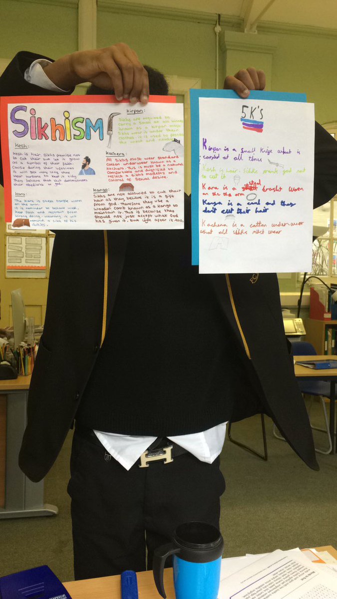 Our KS3s created some fabulous posters on Sikhism &amp; the 5 Ks today #achieve #loveTBAP @HeadTBAP