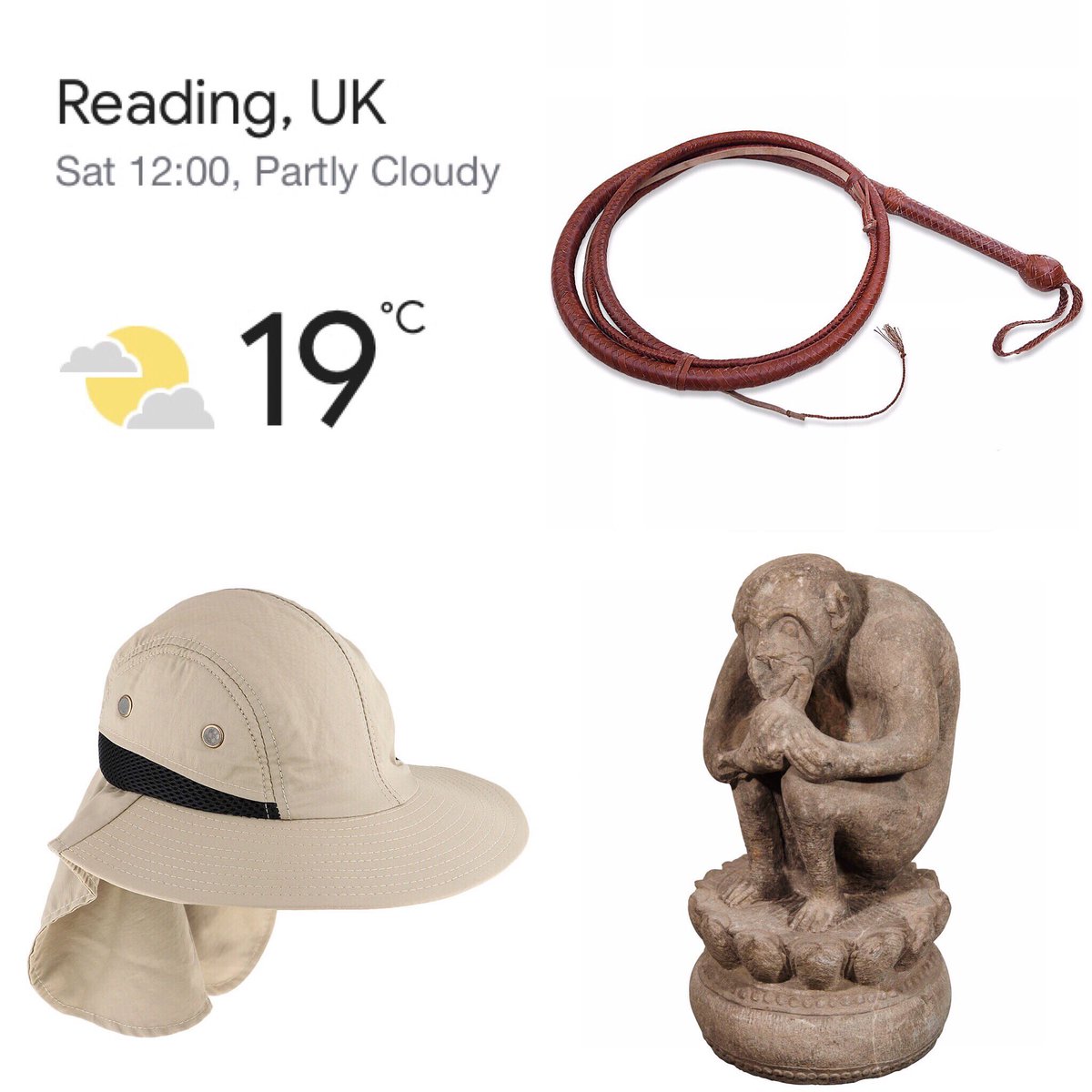 ACorpseOnCamera's tweet image. Swinging into action tomorrow? The jungle overlords have sent good weather. Here are your Expedition Essentials! (Cursed ancient monkey statue optional). #WhoKilledHunterFortune #UnearthTheHorror #Rdg #RdgUK #ReadingUK #MurderMystery #TreasureHunt #MadeInRdg