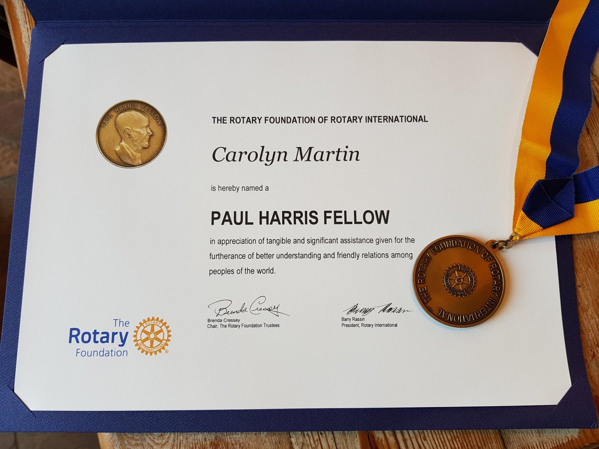 Incredible honour to receive such an award! Congratulations Carolyn, we are proud to have you as our leader <a href="/creationwines/">Carolyn Martin</a> <a href="/Rotary/">Rotary International</a>
