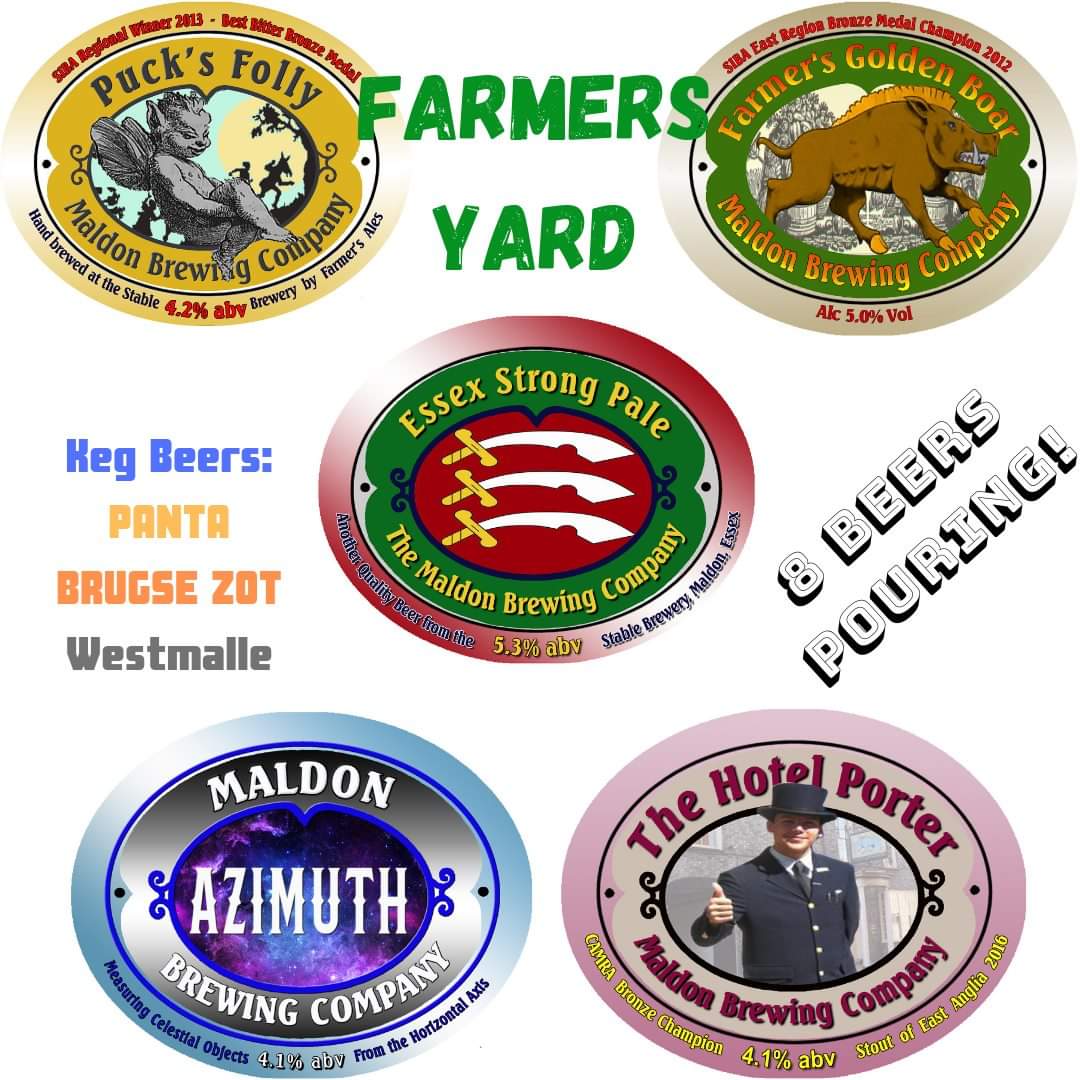 Westmalle Dubbel is back pouring! Also 5 cask and 2 more keg lines! #beerboard #maldon #craftbeer #realalefinder #essex #essexcraftbeer #farmersyard