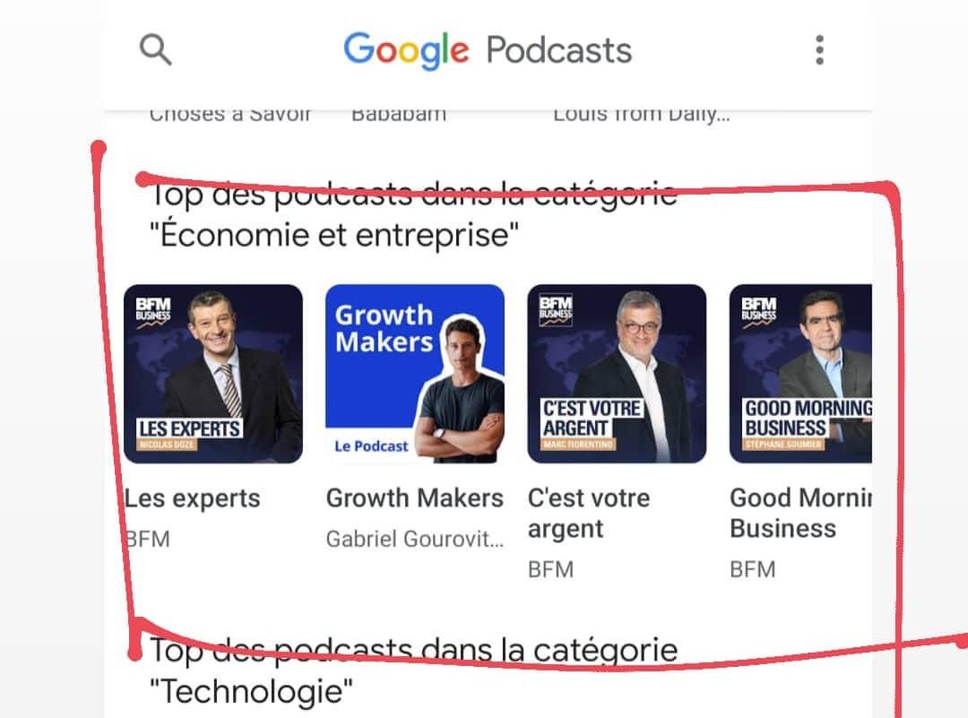 Fier de me retrouver entouré des experts BFM Business dans le classement Google Podcast 🔥. 
De là me vient une question : à quoi ressemblerait une émission Business grand public pour les millennials ? <a href="/ssoumier/">Stephane Soumier</a> <a href="/marcfiorentino/">Marc Fiorentino</a> <a href="/NicolasDOZE/">Nicolas DOZE - LCI</a>