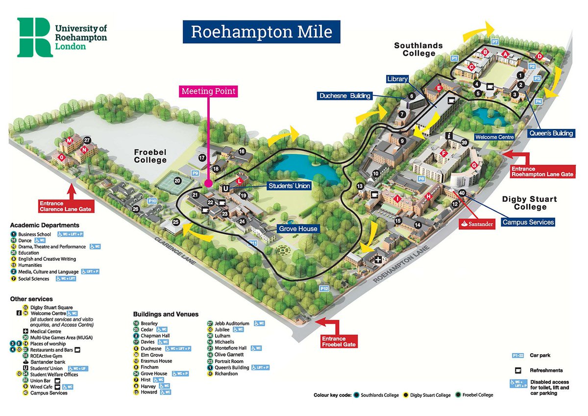 RoehamptonUni's tweet photo. As the sun is back out, we encourage everyone on campus to get out into the sunshine and take a walk around our beautiful campus today ☺️💚

It's a great way to de-stress, exercise and soak up the rays ☀️

Check out the Roehampton Mile below for the perfect route 👇 https://t.co/ErD4QejsTn