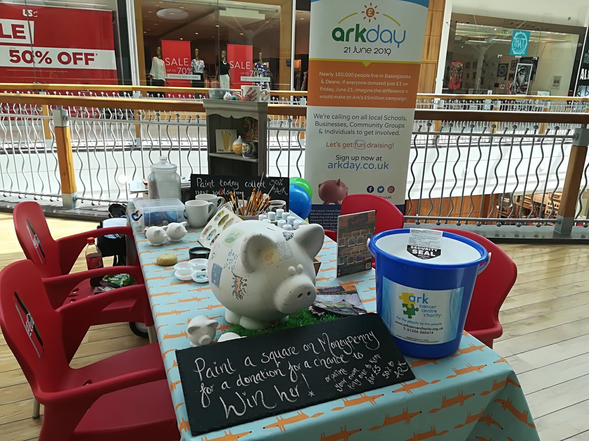 Nip down to the second floor of Festival Place and help fill Moneypenny up with a painted square to help <a href="/ArkDayUK/">Ark Day</a>. I'm sure she doesn't want to leave anything exposed! #ArkDay