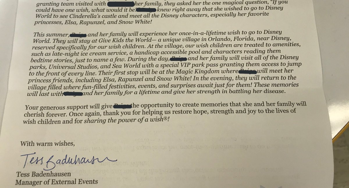 We are so happy to announce that after raising $2,6000 we were able to partially sponsor and grant a little girl’s wish to Disney!!! We are so beyond happy💛💛