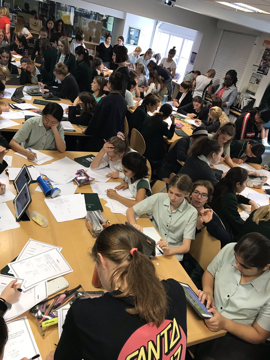 House algebra in full swing! Around 80 pupils spending their lunch break competing or supporting. Team Teresa in the lead so far...