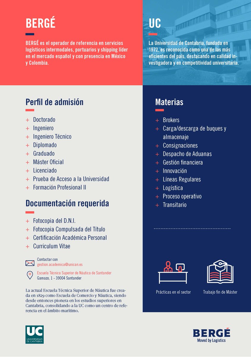 Se abre el Plazo de Preinscripción para el Máster en Negocio Marítimo y Logística Asociada:  Del 17/06/2019 al 13/09/2019
bergelogistics.com/formate-con-no…