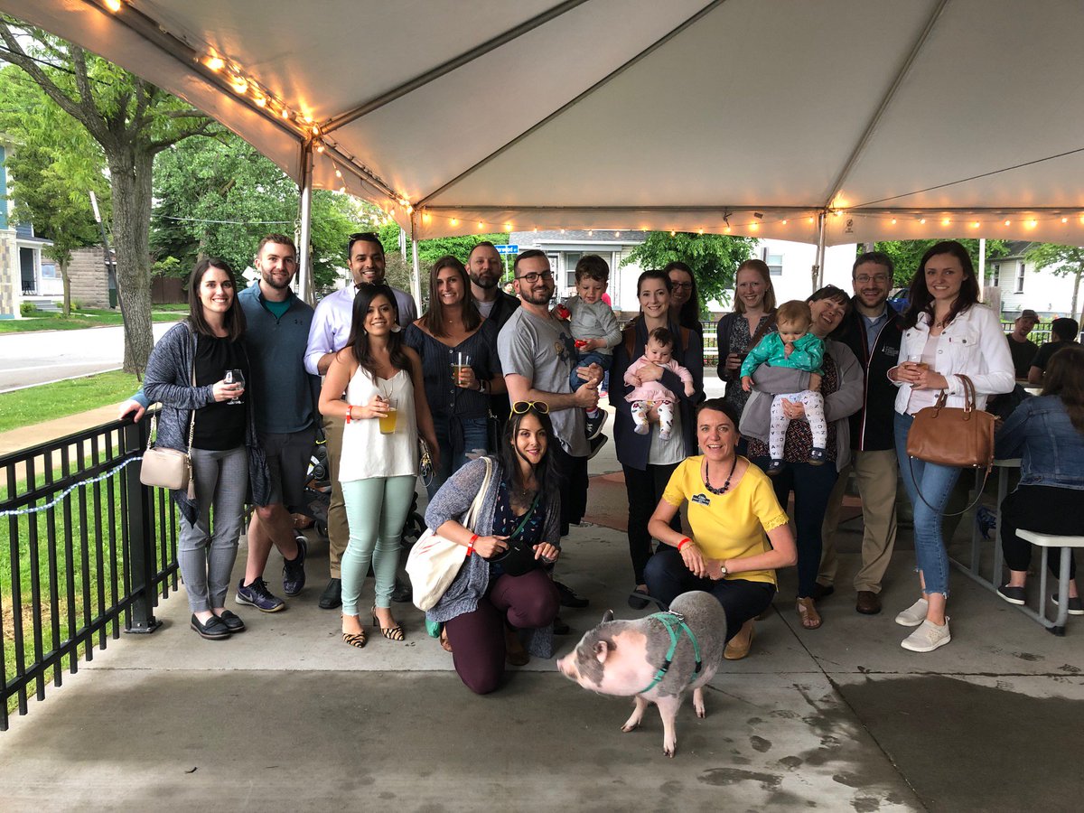 WSoP_SJFC's tweet photo. Thanks to all the WSoP alumni who were able to attend the Fisher alumni event last week at Three Heads Brewery!  We had more than 20 WSoP alumni attend, in addition to 3 babies and one pet pig!! https://t.co/P1FCnS61Aj