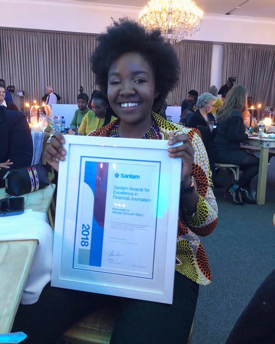 forbesafrica's tweet photo. Congratulations to #FORBESAFRICA journalist @its_karenM for being awarded the first runner-up in the African Growth Story category (the category with the most entries) at the 2018 @Sanlam Awards for Excellence in Financial Journalism.

#FinancialJournalism #Excellence #Journalist https://t.co/2CXtZPfTVe