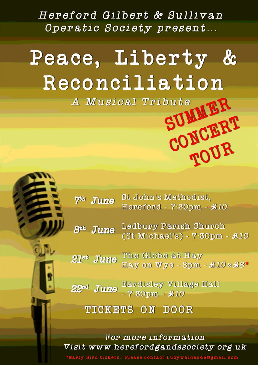 We’re channelling the 1940’s tonight with Hereford Gilbert and Sullivan Operatic Society <a href="/HerefordGASS/">Hereford G & S</a> with songs popularised by Dame Vera Lynn; Andrews Sisters, and ‘The Wizard Of Oz’.  

globeathay.org/whats-on/event…

#HayToday #VisitHay