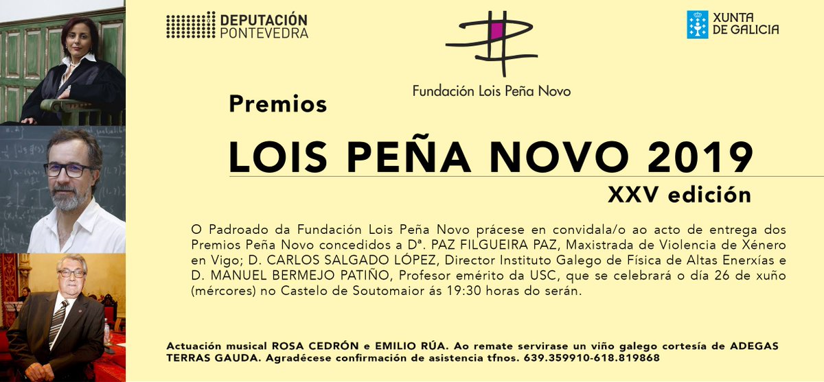 afnlg's tweet photo. Nova edición dos Premios Peña Novo.

Noraboa Paz Filgueira, Carlos Salgado e Manuel Bermejo. https://t.co/ns0DkCFc0J