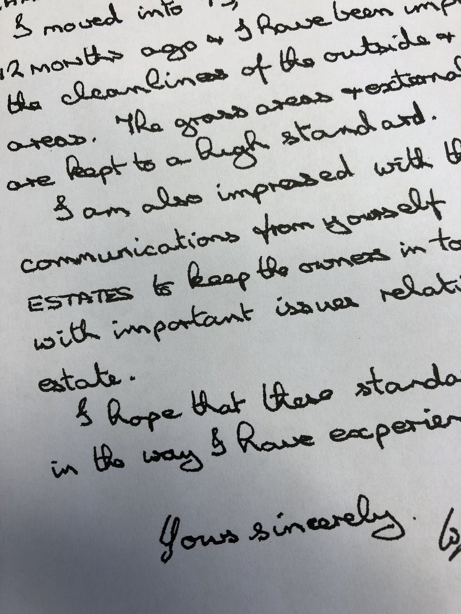Who doesn’t love a hand written thank you letter? A very happy customer &amp; resident at one of @PremierEstates_ Wolverhampton devs! Great work from our dedicated team! #friday #thankyou #handwritten #goodservice #happycustomer #customerservice #wolverhampton #property