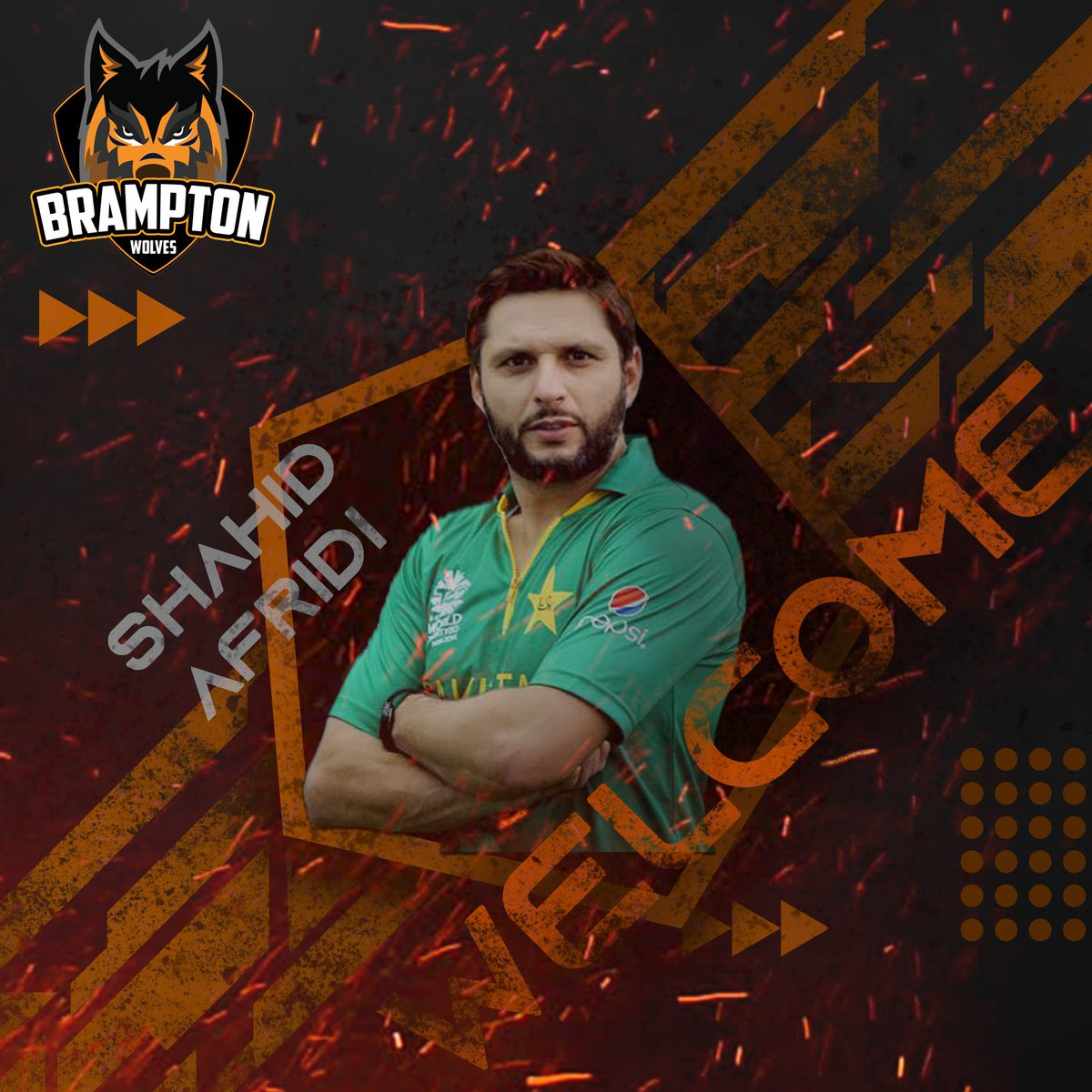 Shahid Afridi Official
#bramptonwolves
#bramptonwolvesgt20
#brampton
#gt20
#gt20canada 🇨🇦🏏