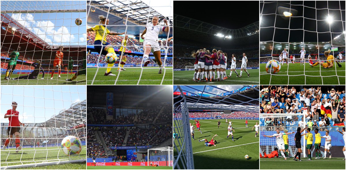 Stades et buts ⚽

Reims : 5 matches, 27 buts = 5,4 b/m
Nice : 4 m, 14 b = 3,5 b/m
Montpellier : 4 m, 13 b = 3,25 b/m
Grenoble : 4 m, 12 b = 3 b/m
Paris : 5 m, 14 b = 2,8 b/m
Valenciennes : 4 m, 9 b = 2,25 b/m
Rennes : 5 m, 9 b = 1,8 b/m
Le Havre : 5 m, 8 b = 1,6 b/m

#FIFAWWC