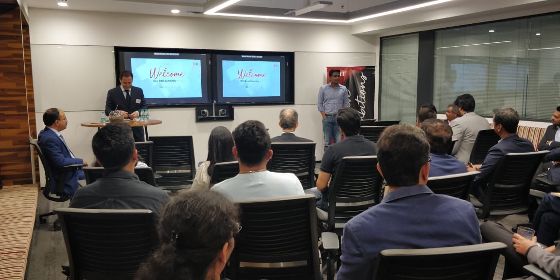 IFCCI1's tweet photo. #IFCCI #RetailCommittee organized a great session on "Evolution and Trends in Retail Real Estate" today where Mr. @RameshNairJLL, CEO of @JLLIndia introduced #Retail sector in India & welcomed the members. #ifccicommittee #evolution #trends2019 #JLLIndia https://t.co/usPWHYdylD