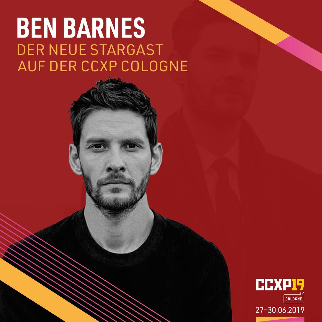 Es ist uns eine Ehre, den Schauspieler, den Musiker, den Prinzen <a href="/benbarnes/">Ben Barnes</a> als neuen Stargast bekannt zu geben. Ben wird am 27., 28. und 29. Juni auf der CCXP COLOGNE zu Gast sein. Tickets: bit.ly/CCXP_COLOGNE