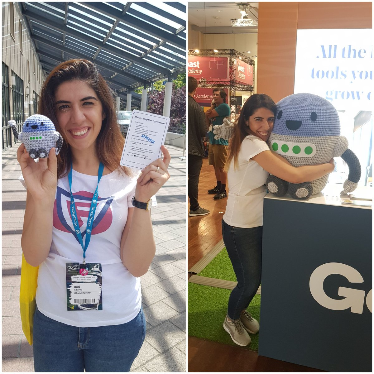 CaptainFormWP's tweet photo. Captain woman with Manny @GoDaddy #WCEU #CaptainForm https://t.co/ujerSyqXBX
