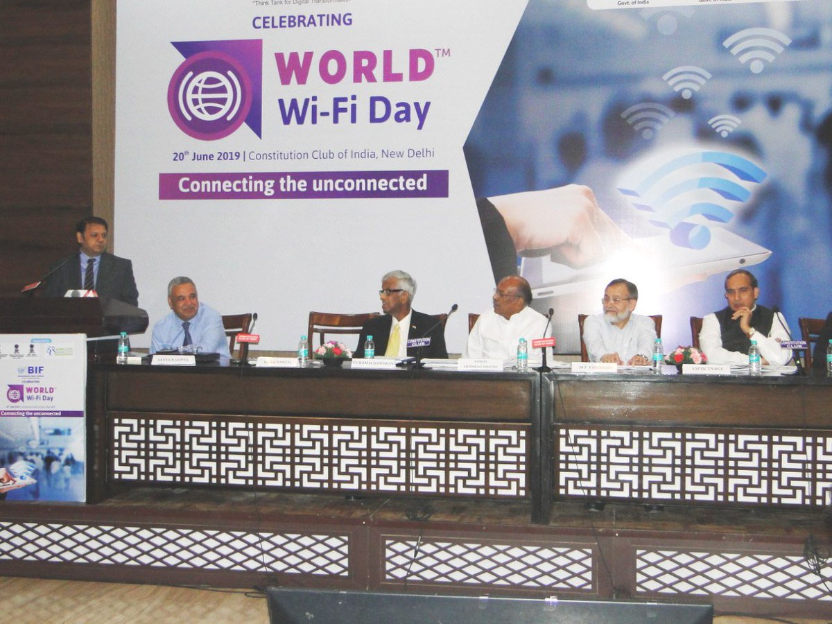 BSNLCorporate's tweet photo. Shri Vivek Banzal, Director CFA, #BSNL board on #WorldWiFiDay, urges the govt to accord Public Wi-Fi the special infrastructure status like electricity, So that objectives of NDCP are achieved. https://t.co/A5SuvuBNFL