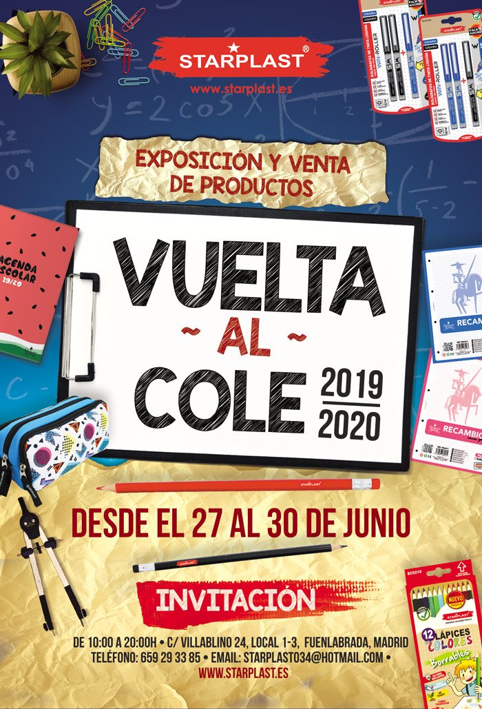 StarplastES's tweet photo. ✨ Invitación ✨  para todos nuestros clientes o nuevos clientes que quieran visitar nuestra exposición y venta de productos especiales para la campaña "Vuelta al cole 2019/20"  ✏️ ✂️ https://t.co/G6PB48fp3K