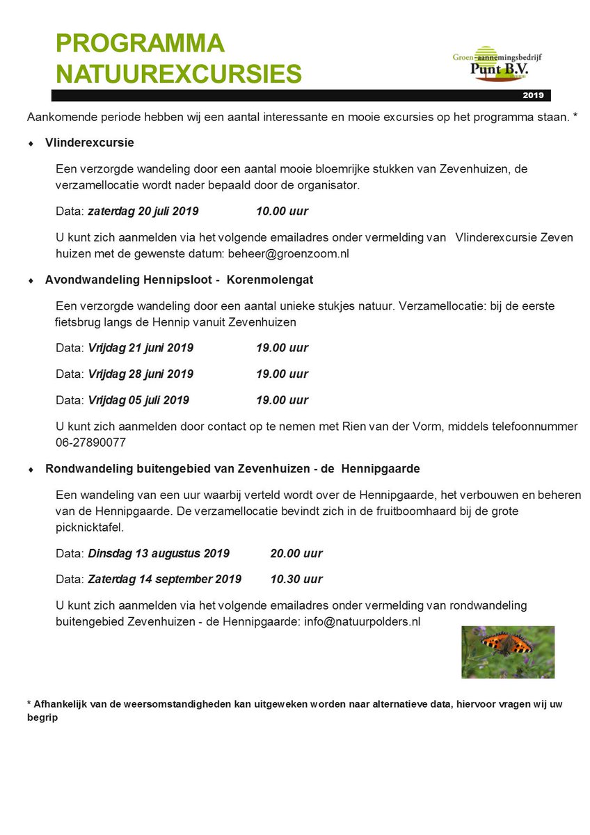 Programma excursies