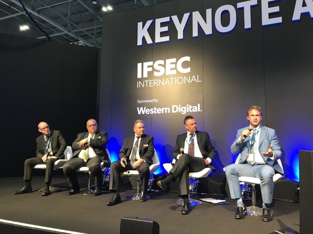 I was privileged to participate in an exciting industry advancement with @surcamcom and @Advent_IM_MD for the launch of the U.K. #SecureByDefault cybersecurity standard for video surveillance. Yes, I’m the obnoxious American in the blue suit. #cameraday2019 #IFSEC #London