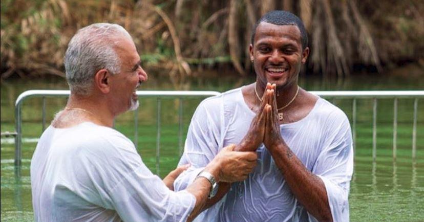 LOOK: Deshaun Watson baptized in the Jordan River: bit.ly/2WXIU7w