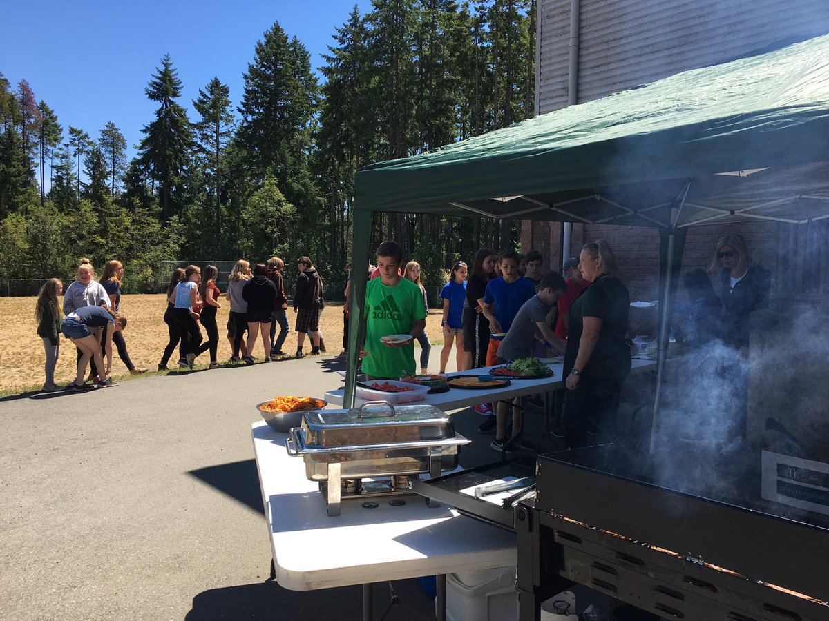 Celebrating our grade 7s with a special BBQ and games! #erringtonpride