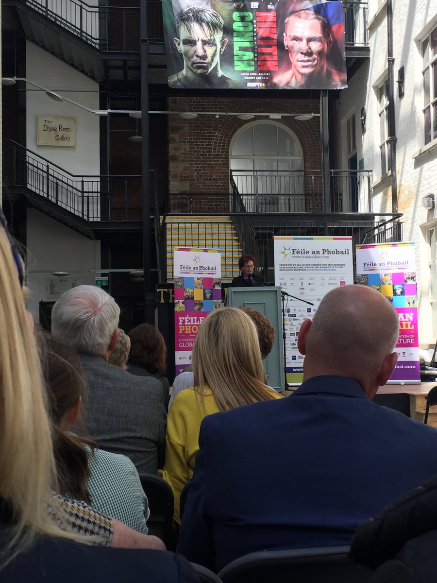 Róisín McDonagh ó ⁦<a href="/ArtsCouncilNI/">Arts Council of Northern Ireland</a>⁩ ag seoladh ⁦<a href="/FeileBelfast/">Féile an Phobail</a>⁩ 2019