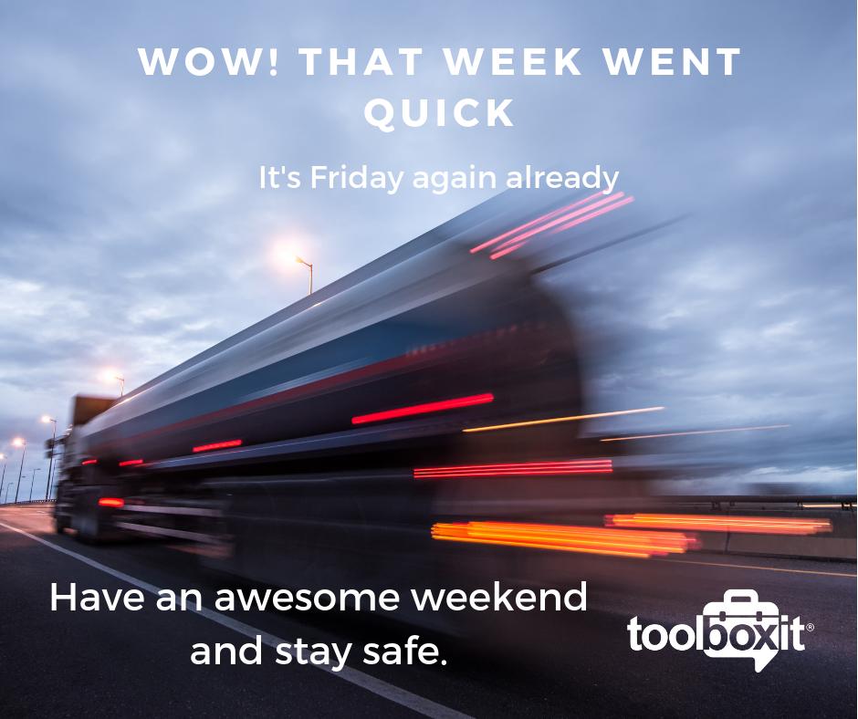 Where did this week go?  Have a great weekend everyone #toolboxtalks #Safety #FORS #constructionmanagers #transport