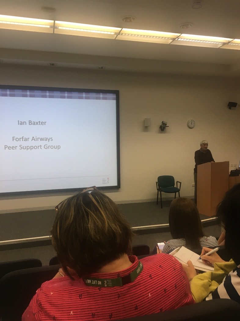 siobh_mcguire's tweet photo. "No patient should have to ask or wait for Pulmonary Rehab" Great patient experience talk by Ian Baxter #SPRAG19 #SPRAG #pulmonaryrehabweekuk #pulmonaryrehab https://t.co/WZFzLpz0cg
