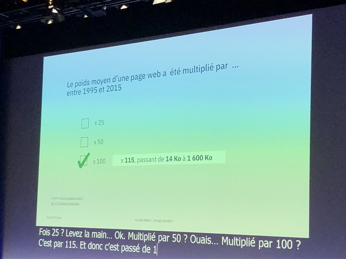 Dites les designers, si on essayait d’être plus #green dans notre conception ? Le #designdurable by Aurélie Baton #UXDays19  <a href="/flupa/">Flupa</a> <a href="/SQLI_FR/">SQLI Digital Experience</a>