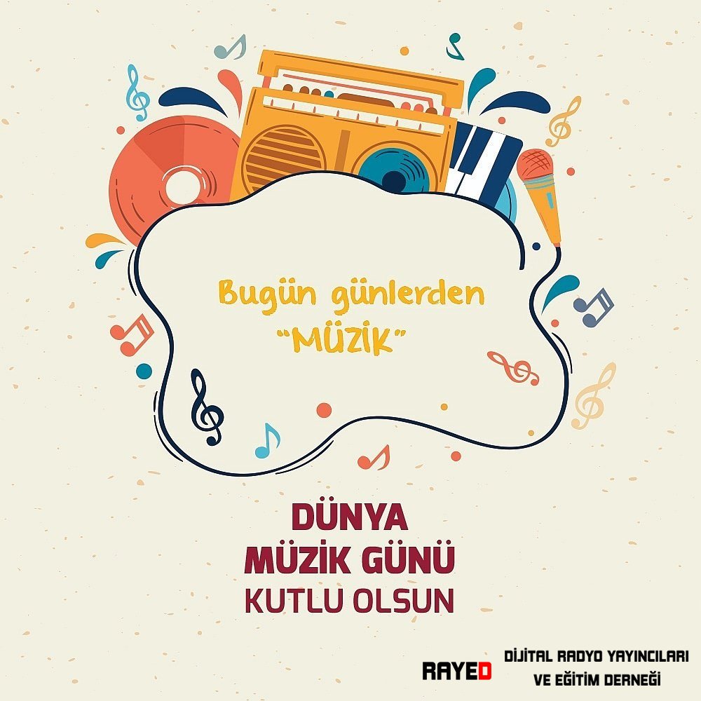 rayedorg's tweet photo. Bugün günlerden müzik…🎶🎵🎙️🎧🎹🎸

Duygularınızı, hayallerinizi notaları döküp; kendinizi müziğin ritmine kaptıracağınız en uzun gün olsun. Tüm müzik severlerin Dünya Müzik Günü kutlu olsun. #DünyaMüzikGünü https://t.co/12Z0HLs9yV