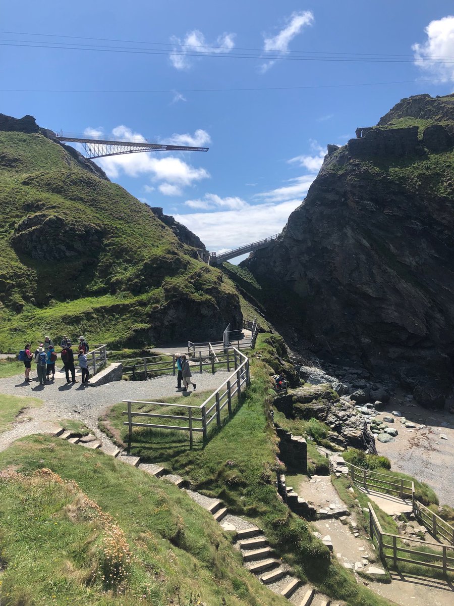 i_firth's tweet image. Laurent Ney’s beautiful Tintagel bridge for English Heritage is taking shape. Half done and half to go. This progress photo today clearly shows it will be two linked cantilevers and not an arch bridge. Can’t wait to see the finished bridge. #neyandpartners #englishheritage