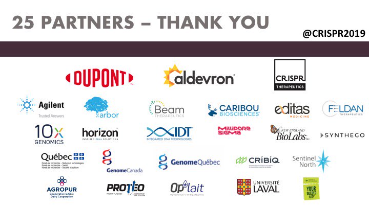 crispr2019's tweet photo. Many thanks to all of you for attending/sponsoring @crispr2019 and making it such a great event. Safe travel to all, have a great CRISPR year and see you in Paris (France) on June 2-5, 2020. @crispr2020 ! https://t.co/GQ7tmUt7Ja