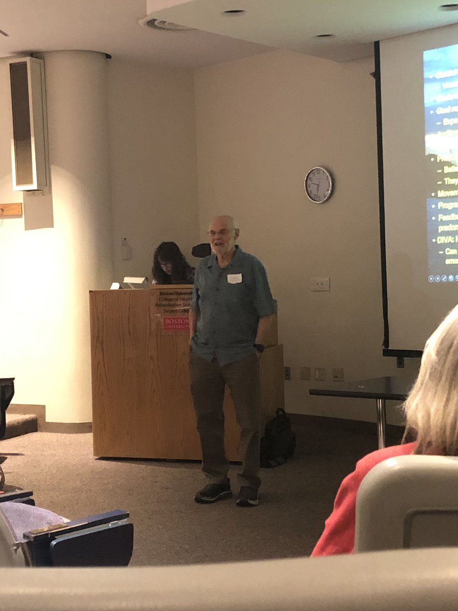 LizHellerMurray's tweet image. Perkell: For speech sounds, as we learn what the appropriate goals are in #auditory sense, we likely learn the associated #Somatosensory goals

#2019BSMCS #speech #motorcontrol