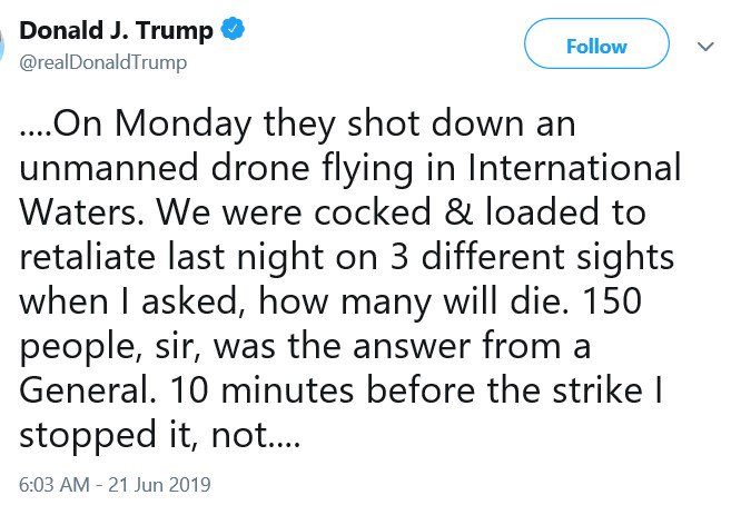 Image result for trump tweet june 21 2019
