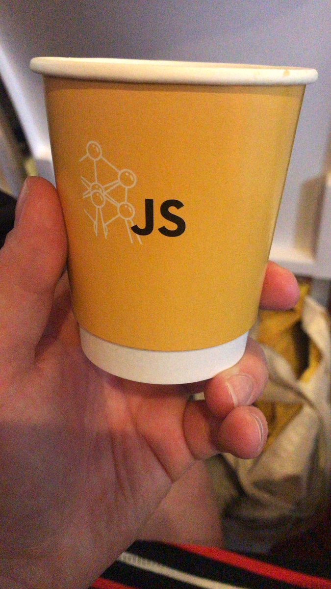 Drinking coffee &amp; enjoying interesting talks at @jsconfbe ! #javascript