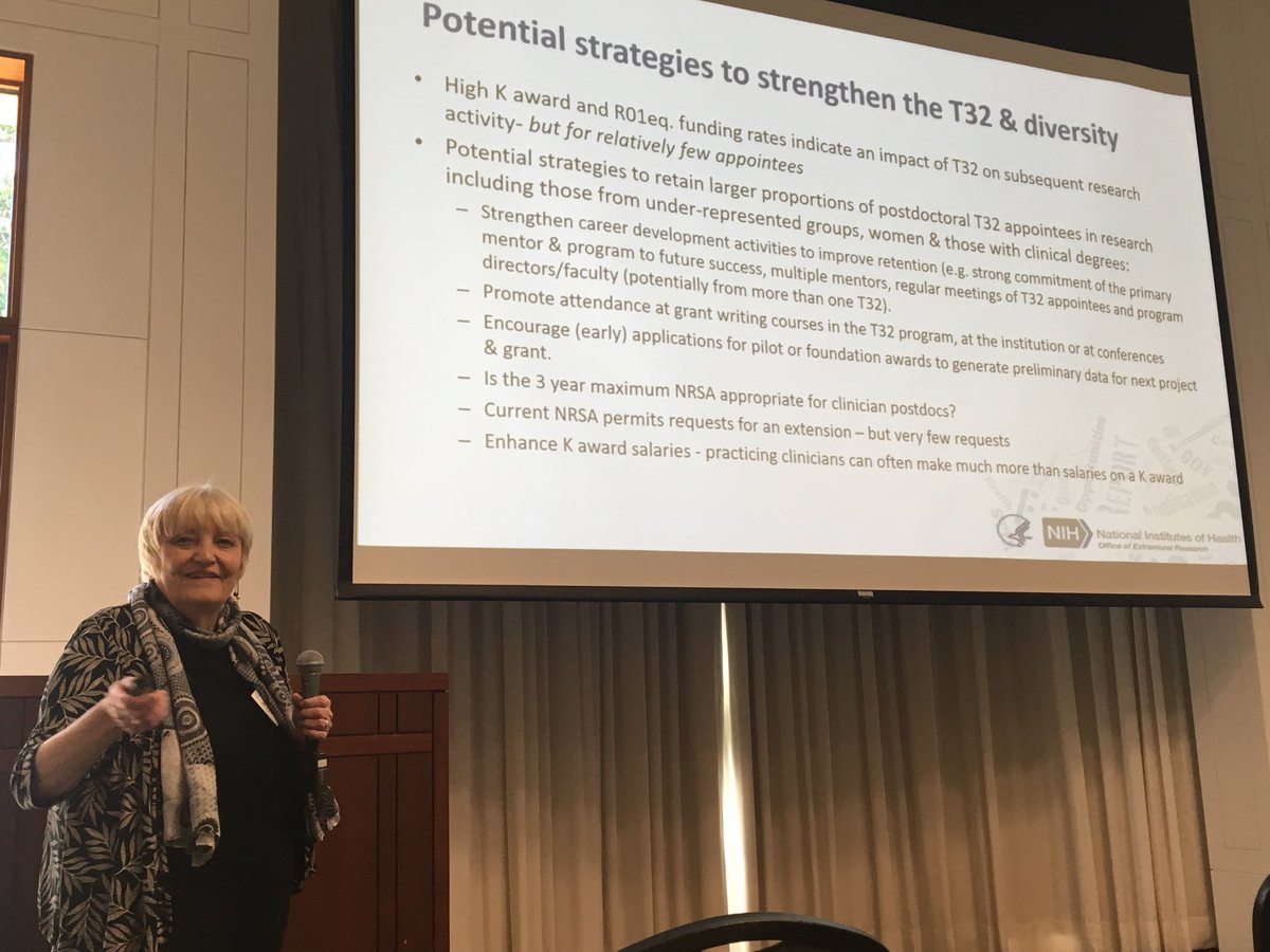 RuthGotian's tweet image. Dr Kay Lund of ⁦@NIH⁩ discussing strategies to strengthen diversity in T32 grants.
#DiverseDoubleDocs