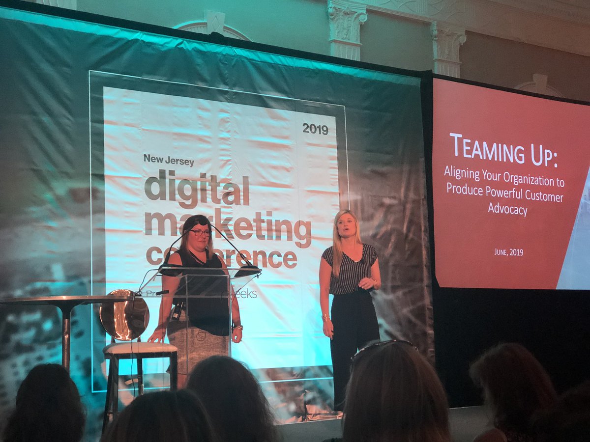 ImStephRamos's tweet photo. What a great presentation from Jenna and @CoriEganMktg from @iCIMS about Customer Advocacy and Success #NJDMC https://t.co/GloxA0whsV