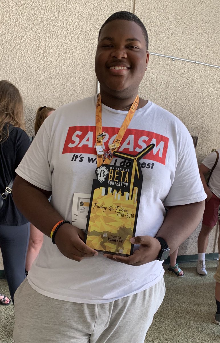 mhsbeta's tweet photo. Tyriq Hearst placed 2nd in Technology at NATIONAL Beta Club Convention in Oklahoma City! @CobbSchools @mhsbeta @MHS_Messenger @GeorgiaBeta #BetaCon19 #prideinthetribe https://t.co/y8wdj94W0d