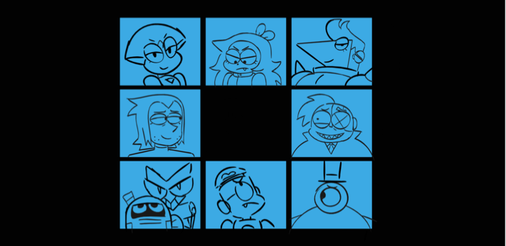 'All In the Villainy' board selections! There were some legal issues with Fink's "King of the Things" lunchbox and it had to be changed in the final LOL 