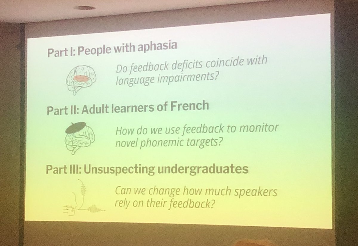 LizHellerMurray's tweet image. Dr. Carrie Nizioleck discussing “Feedback and feedforward mechanism in typical and atypical speech production” #2019BSMCS