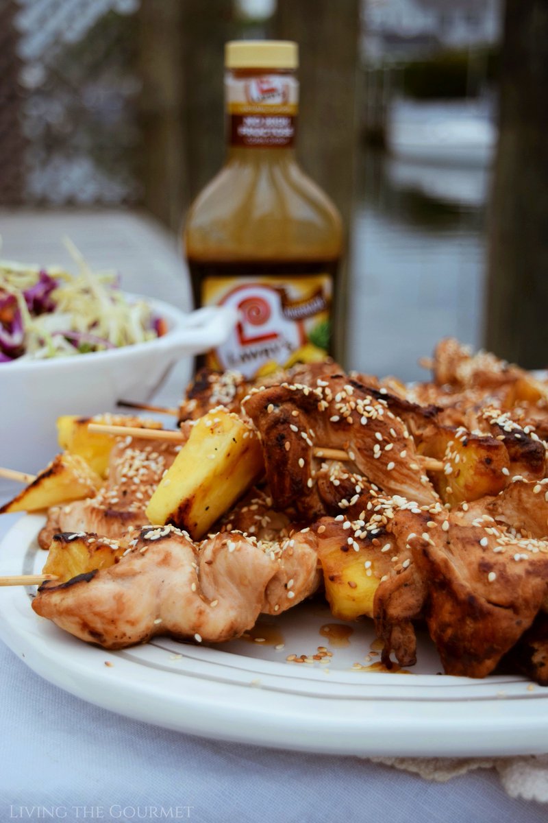 SurfnSunshine's tweet photo. Who loves a good #BBQ skewer? Well you’re about to love them more with @LawrysSeasoning Teriyaki Chicken Skewers from @livingtgourmet. Finish off this #SummerHitMaker with a crunchy and zesty slaw, and fresh pineapple! #AD https://t.co/zvXtV4UH73 https://t.co/A7SeCsgYPi