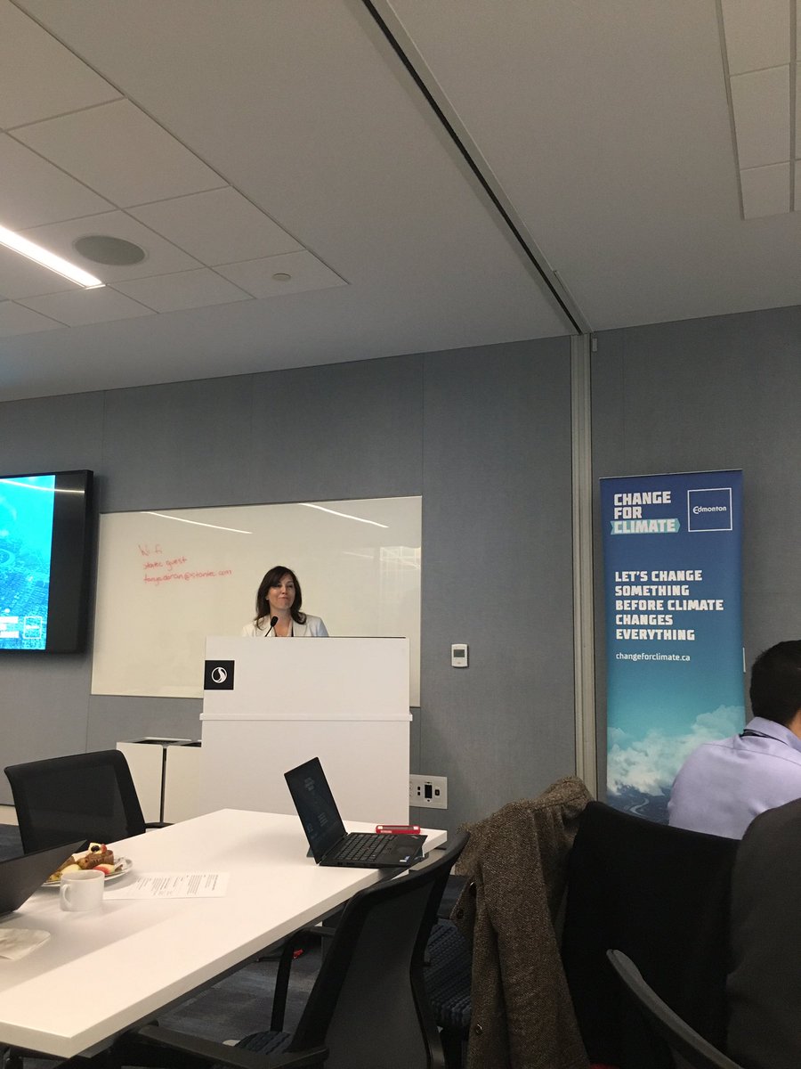 Pleased to have <a href="/Stantec/">Stantec</a> host <a href="/YEGclimate/">Change for Climate</a> Climate Leadership Network Breakfast this morning.  #fullhouse