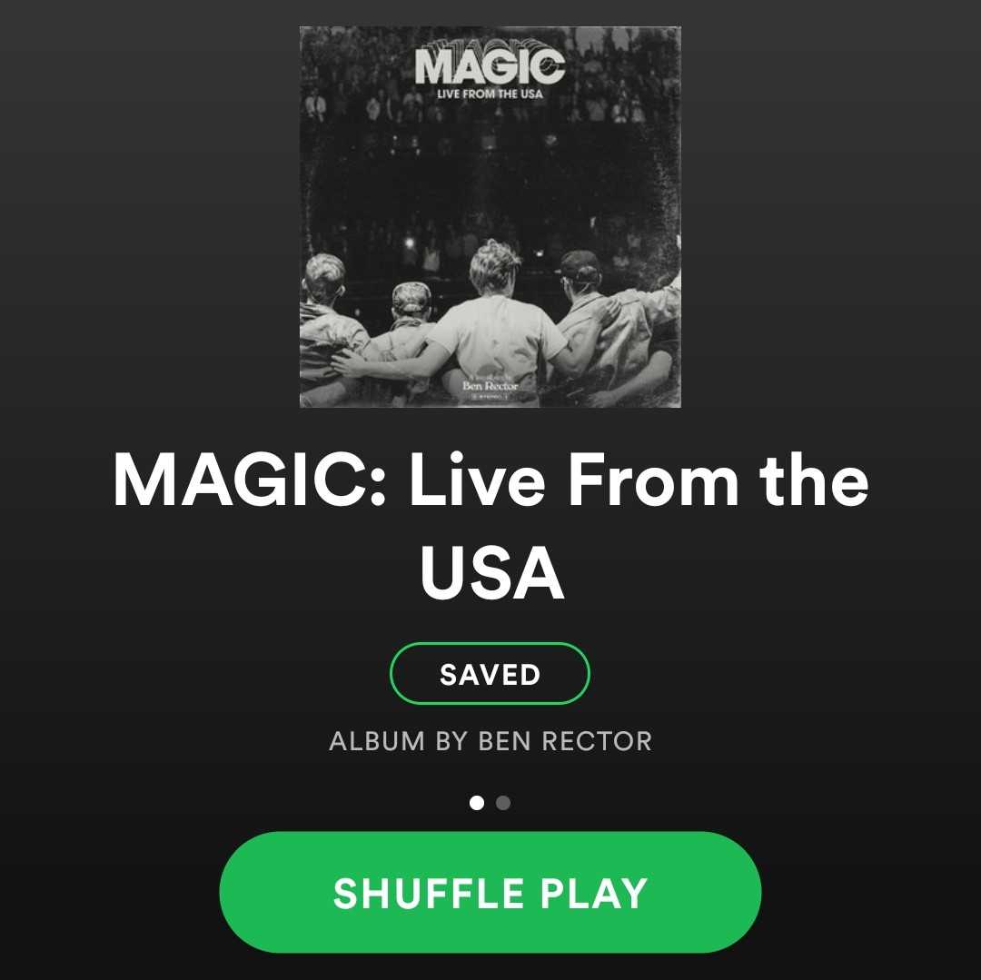 'Magic: Live From the USA' is out today. A massive thank you to the band and crew, and also you guys, for making this tour so special. Literally couldn't have done it without you benrector.lnk.to/MagicLive
