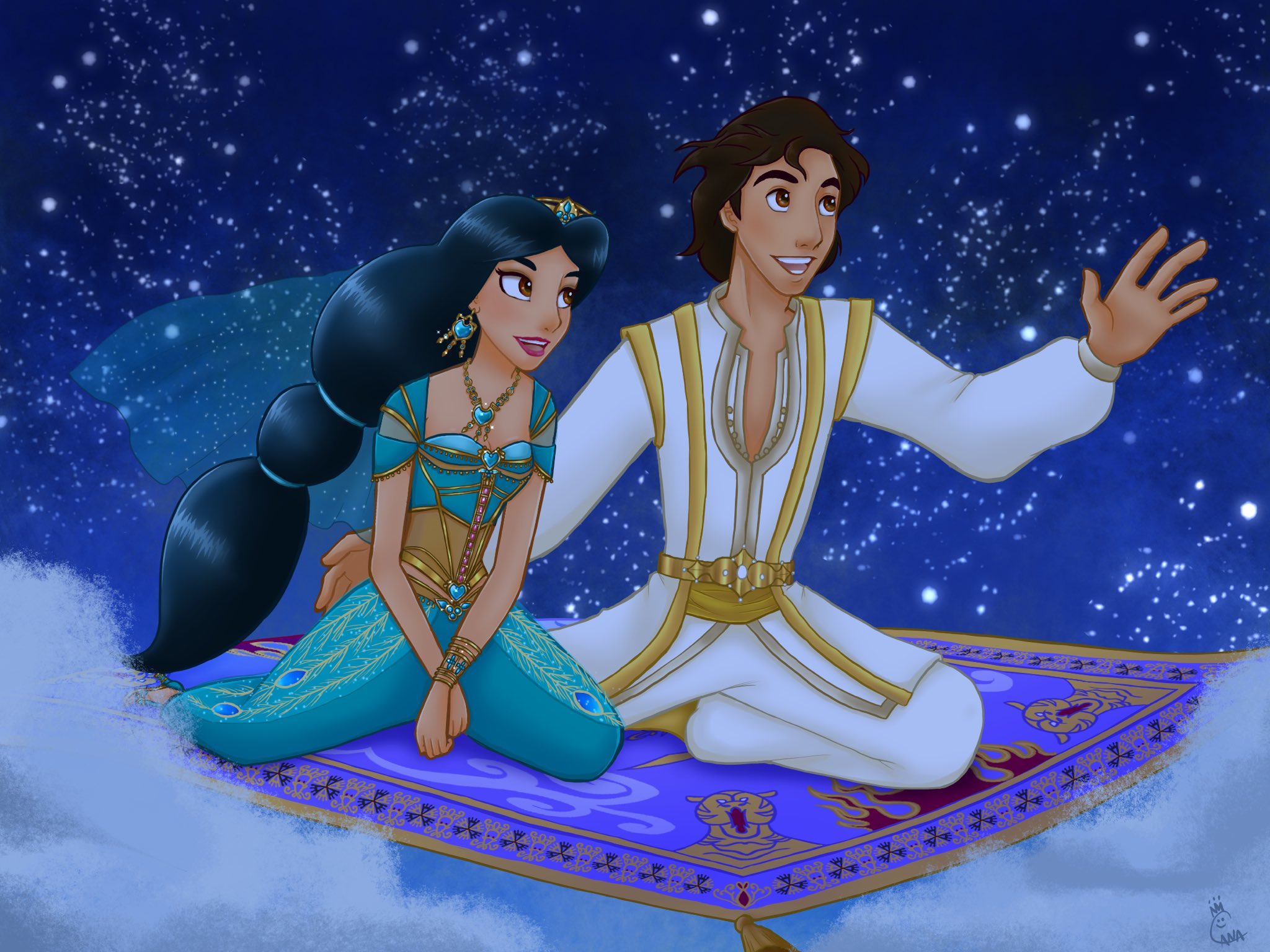 𝖢𝖠𝖭𝖠 きらめき輝く 素敵な世界 アラジン ジャスミン ホール ニュー ワールド Aladdin Jasmine Awholenewworld Fanart T Co Ppt0fvprdd Twitter