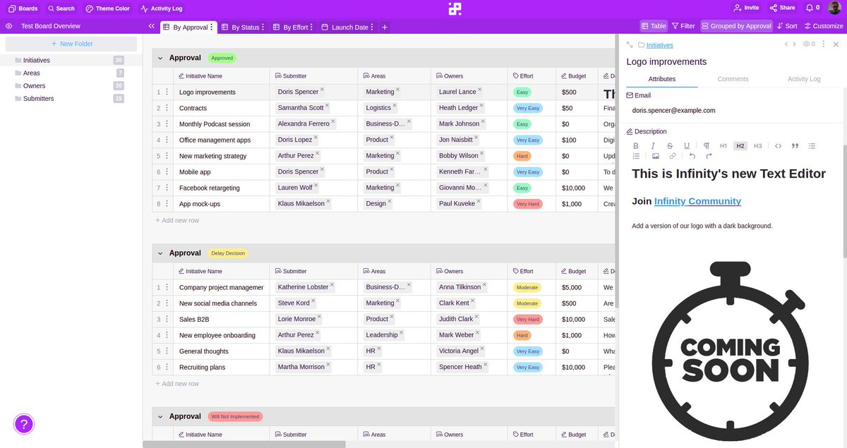 StartInfinity's tweet image. Here’s a couple of sneak peeks of what we’re preparing and finalizing in the next few days:

🤩 CSV Import
🤩 Attribute: Progress
🤩 Attribute: Rating
🤩 Duplicate Item
🤩 Text Attribute Editor

And much more! Stay tuned 🚀

#projectmanagementsoftware
#projectmanagement
#pmtool