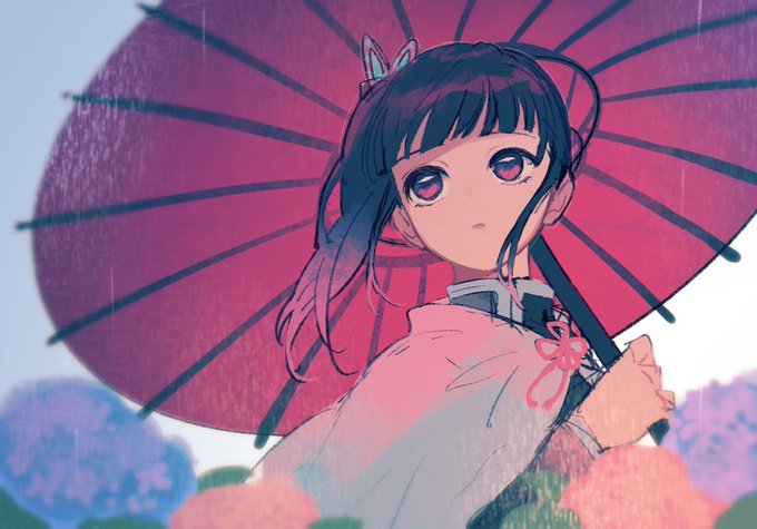 しるこ🐗さんがTwitterに投稿した栗花落カナヲ(鬼滅の刃)のイラスト。