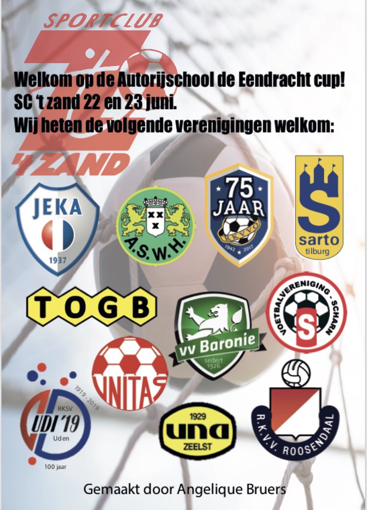 Morgen is het zo ver: de ultieme afsluiting van het voetbal seizoen. Alle clubs treden aan met hun “nieuwe” selectieteams. Het deelnemersveld is volledig gevuld (10 teams in elke categorie: 40 totaal) 

schema van zaterdag: mijntoernooi.info/VisitorSchedul…

Zondag: mytournament.info/VisitorStandin…