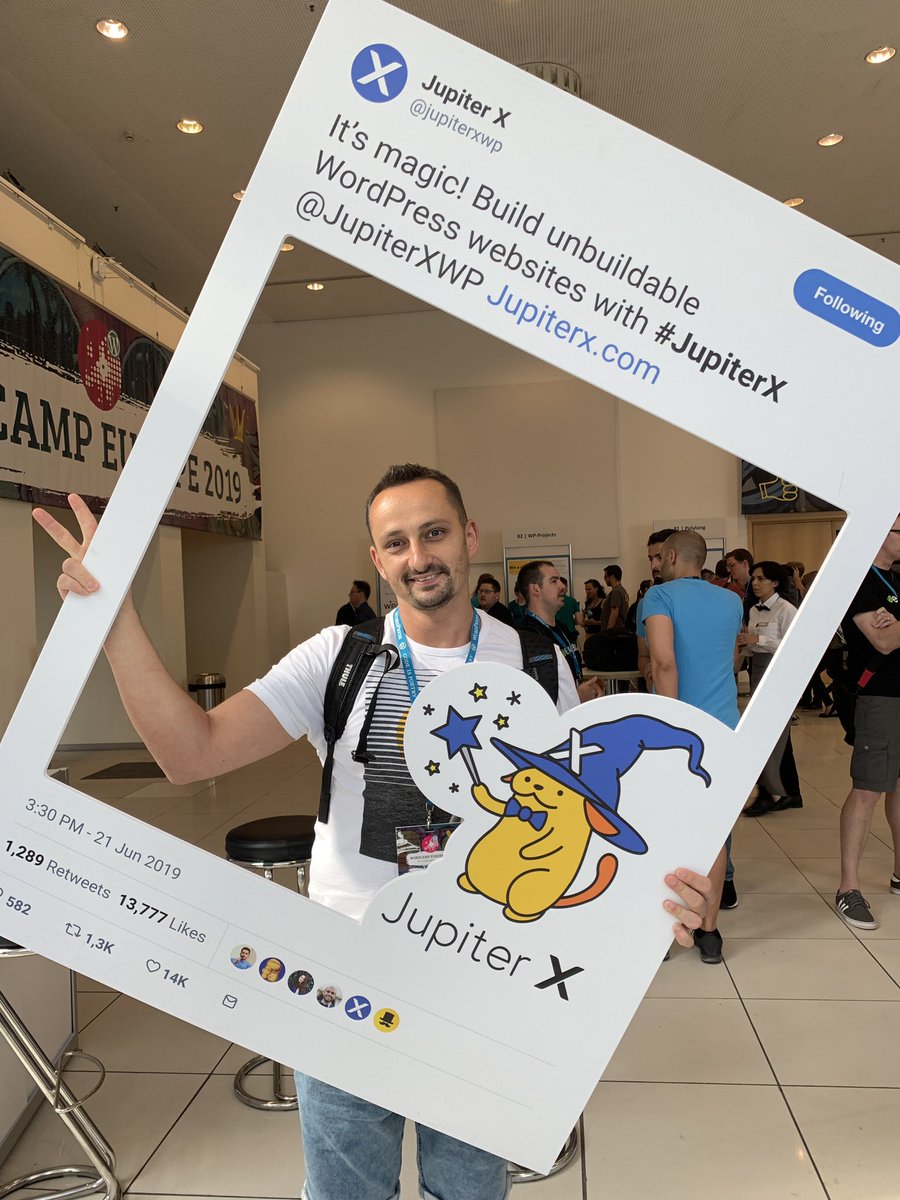 aaronmarton's tweet photo. #JupiterX #WCEU #wordcampeurope2019 @webgurus https://t.co/INjTbTgbko
